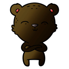 happy confident cartoon bear
