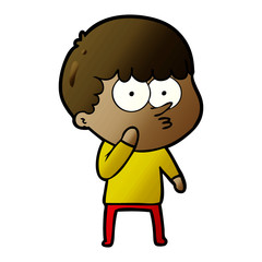 cartoon curious boy