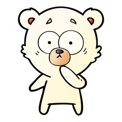 Fototapeta premium nervous polar bear cartoon