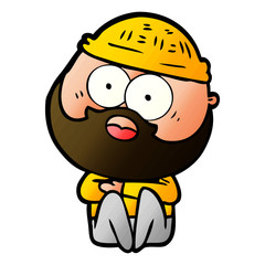 cartoon surprised bearded man