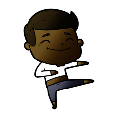 happy cartoon man dancing