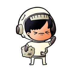 angry cartoon space girl