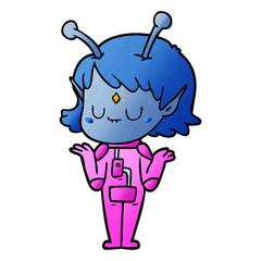 cartoon alien girl