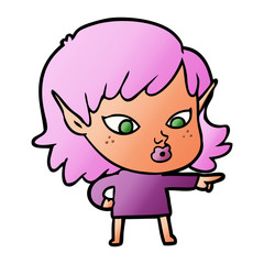 pretty cartoon elf girl