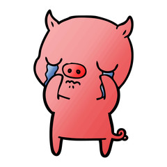 cartoon pig crying