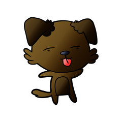 cartoon dog sticking out tongue