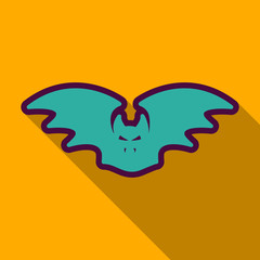 Flat icon with shadow bat