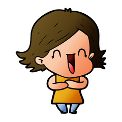 cartoon laughing woman