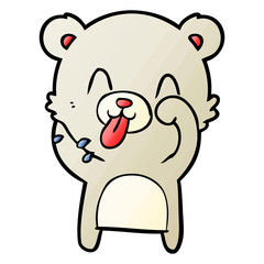 Obraz premium rude cartoon polar bear sticking out tongue