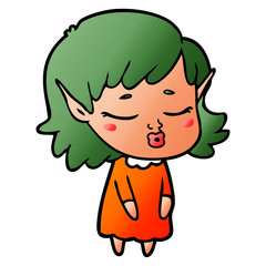 pretty cartoon elf girl