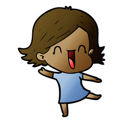 cartoon laughing woman