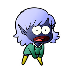 cartoon shocked elf girl