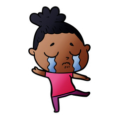 cartoon crying woman
