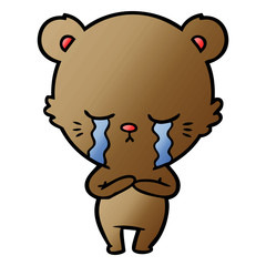 crying cartoon bear