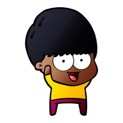 happy cartoon boy waving