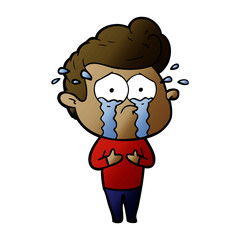 Fototapeta premium cartoon crying man