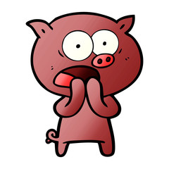 cartoon pig shouting