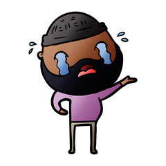 cartoon bearded man crying