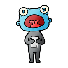 Fototapeta premium cartoon weird alien communicating