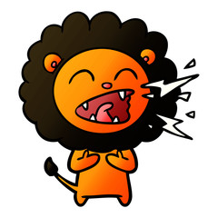 cartoon roaring lion