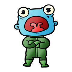 Fototapeta premium cartoon weird alien communicating