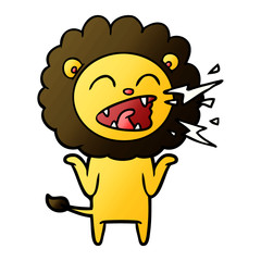 cartoon roaring lion