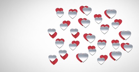 Paper cut out Valentines hearts