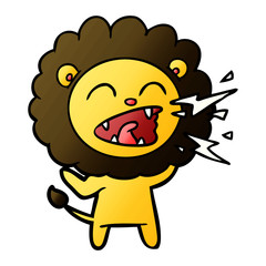 Obraz premium cartoon roaring lion