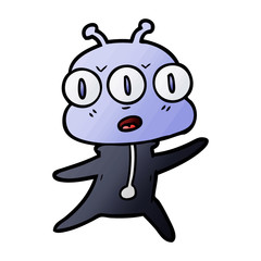 cartoon three eyed alien