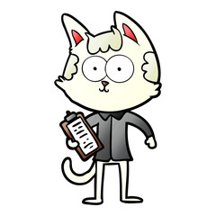 happy cartoon salesman cat