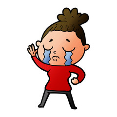 cartoon crying woman