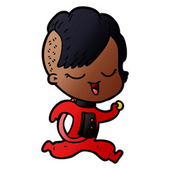 happy cartoon girl