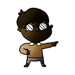 cartoon boy wearing spectacles