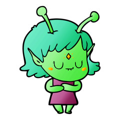 cartoon alien girl