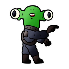 friendly cartoon alien pointing