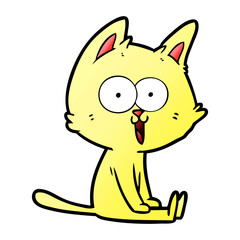 funny cartoon cat sitting