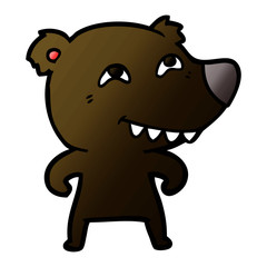 cartoon bear showing teeth