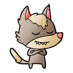 Fototapeta premium friendly cartoon wolf