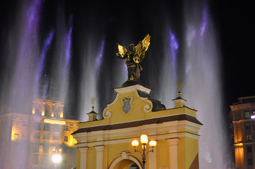 Monument Lyadsky Gate on Independence Square in Kiev