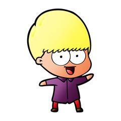 happy cartoon boy