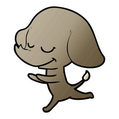 cartoon smiling elephant running