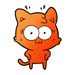 cartoon surprised cat