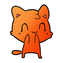 cartoon happy cat