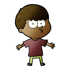 cartoon curious boy