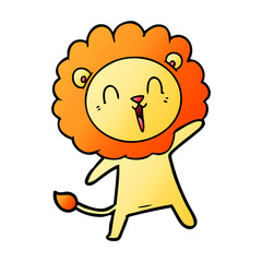laughing lion cartoon