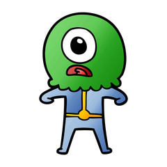cartoon cyclops alien spaceman