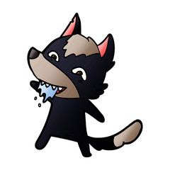 cartoon hungry wolf