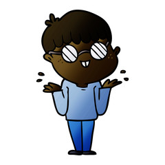 Obraz premium cartoon boy wearing spectacles