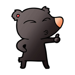 cartoon whistling bear