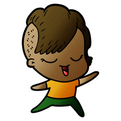 happy cartoon girl